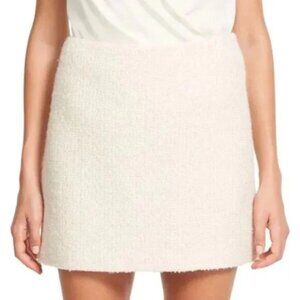 Theory Ivory Belle Tweed A-Line Mini Skirt